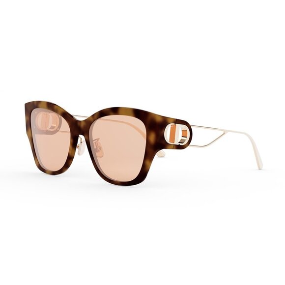 NEW AUTHENTIC 30MONTAIGNE B2U 26L0 HAVANA BROWN CAT EYE MEN DIOR SUNGLASSES - Picture 1 of 3